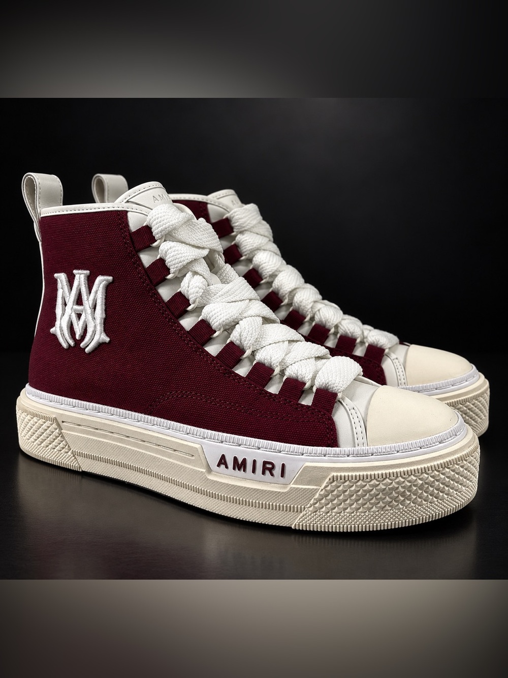 AMIRI Women’s MA Court Hi Wine Burgundy Sneakers EU 37 US 7 AWFOSR1149-546